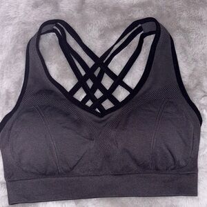 Women's Black Strappy Sports Bra